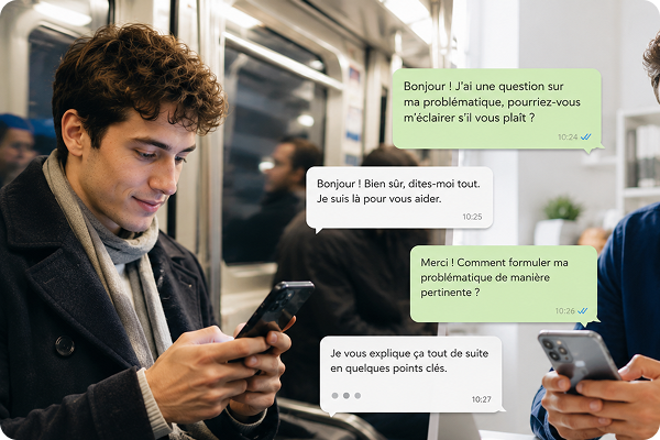 Conversation WhatsApp tranquille