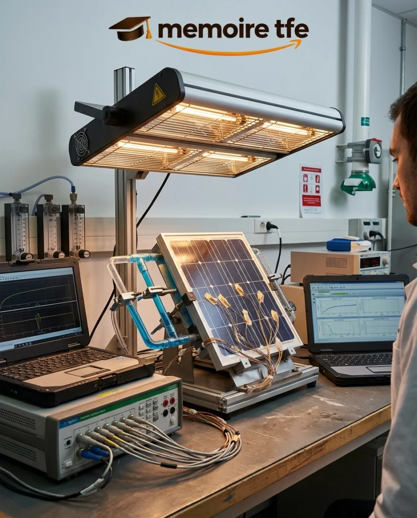 Prototype de système de refroidissement pour panneau solaire en laboratoire