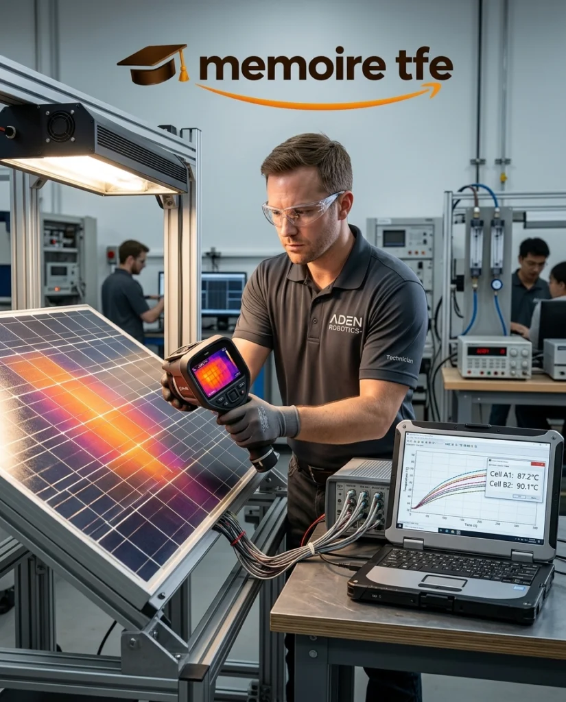 Étudiant testant un prototype avec une caméra thermique