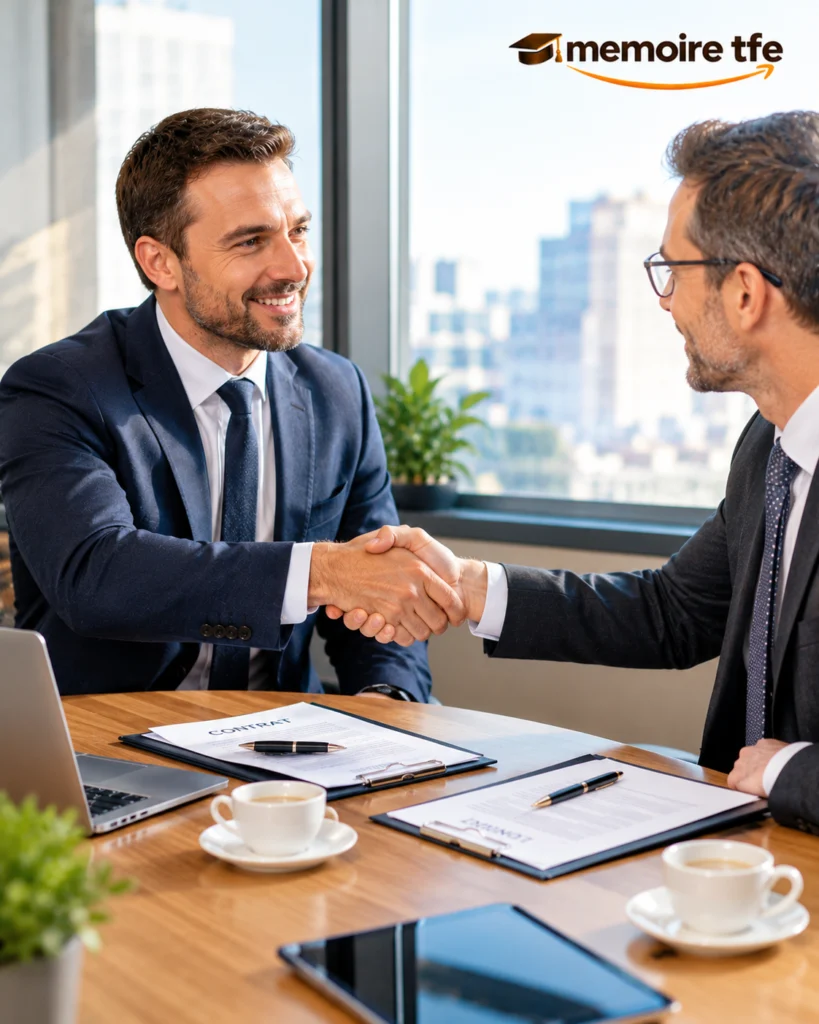 Poignée de main concluant une négociation commerciale B2B
