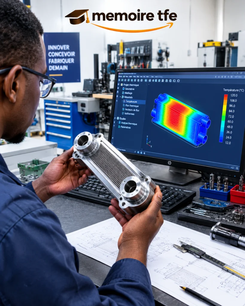 Pièce mécanique et simulation thermique pour un mémoire d'ingénierie