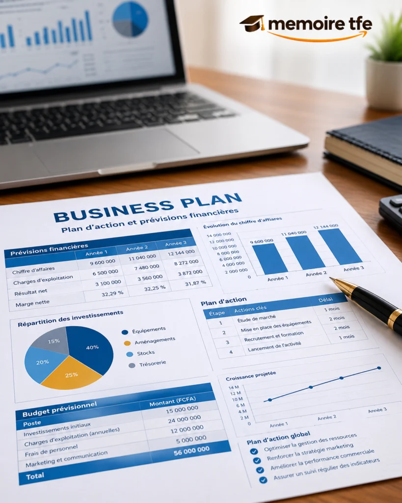 Document de business plan et plan d'action