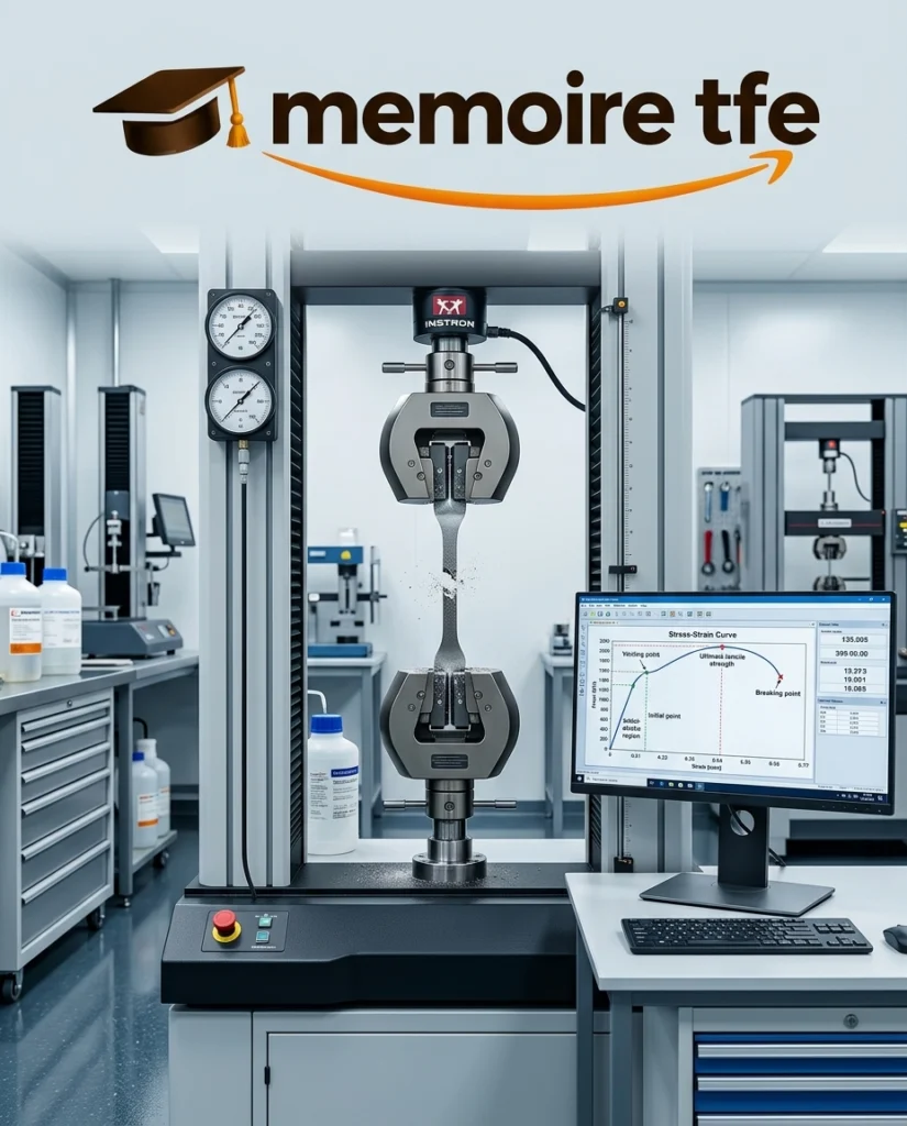 Test de traction sur un matériau pour un mémoire en ingénierie