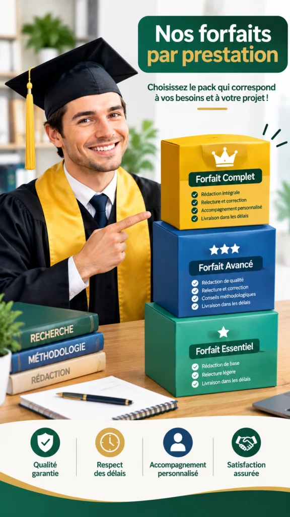 Forfaits et packs pour la rédaction d’un mémoire.