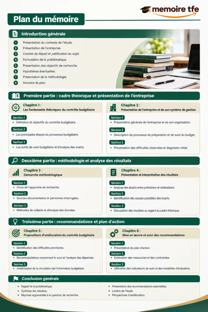 proposition de plan en trois parties pour un mémoire TFE en Gestion